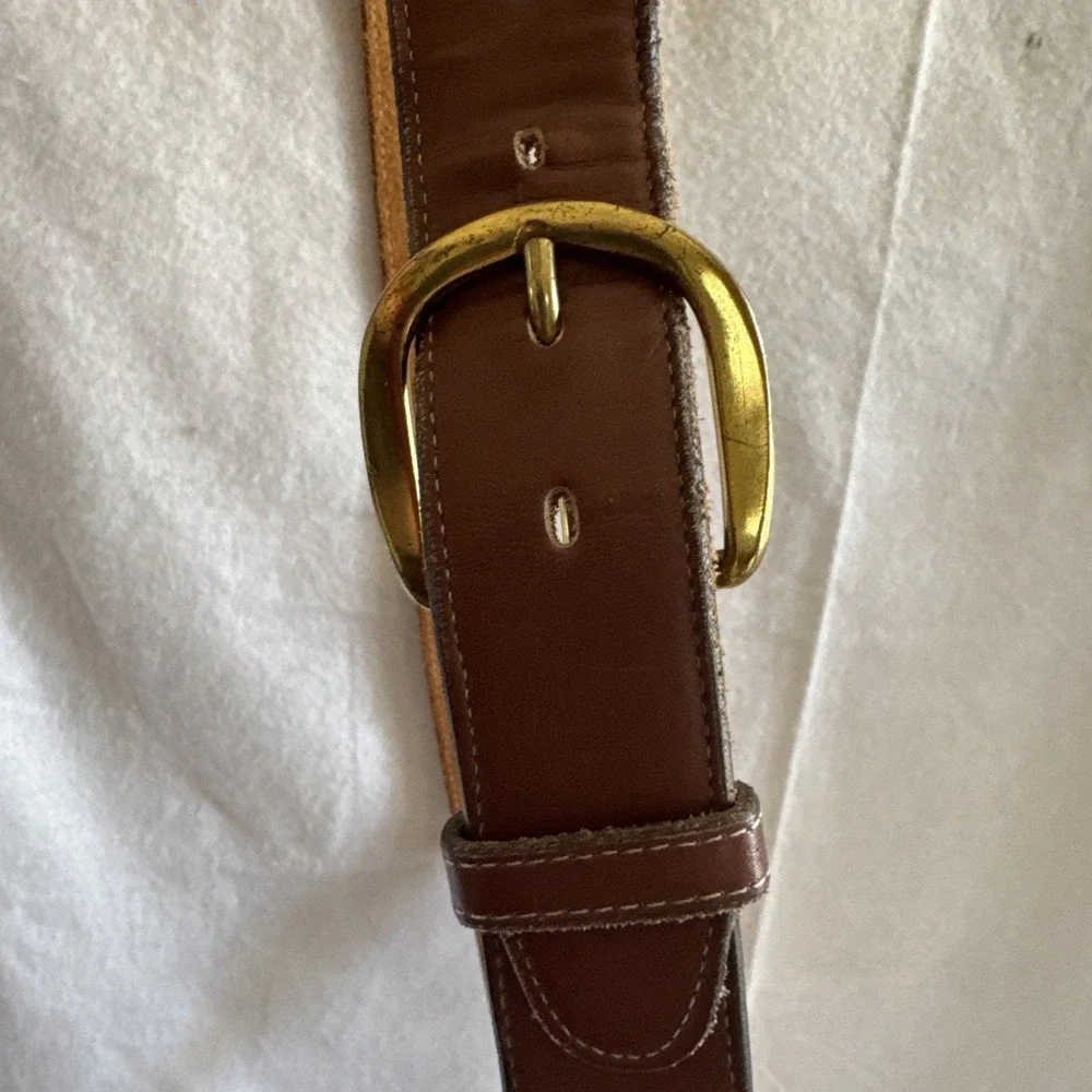 Vintage Belt Dun Dee Sz 38 Leather Brown Classic Western 1 3/8